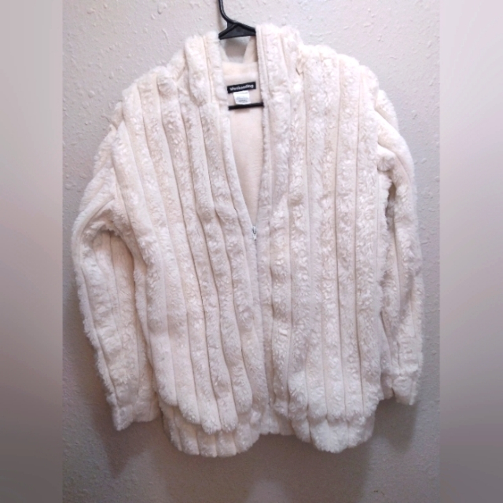 Weekending Faux Fur Hooded Zip Up Teddy Bear Jacket